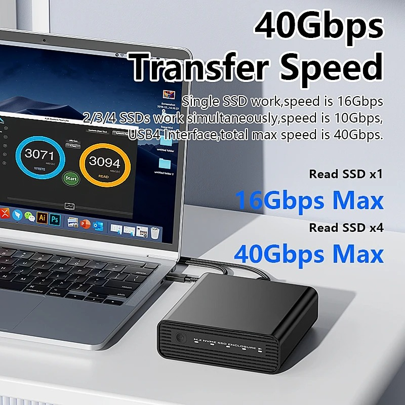 Aluminum M2 4-Bay USB4 Externa - External Nvme Ssd recension och pris